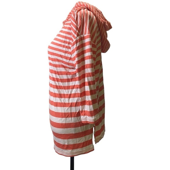 Lands’ End Striped Hooded Long Sleeve Shirt Sz Medium (10-12) - Picture 2 of 9